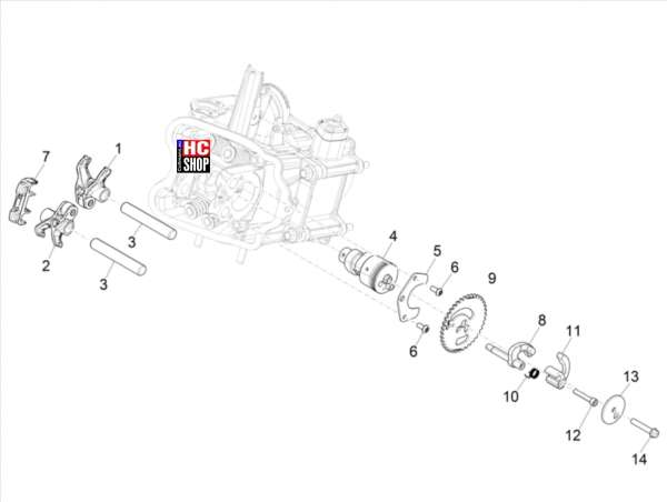 Piaggio MP3 400 hpe RST Classic-Sport Motor Schwinghebelhalterung