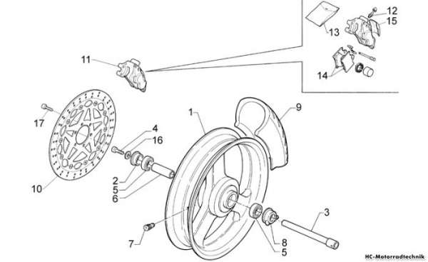 Aprilia Vorderrad kplt. RS 125 (eng.123)