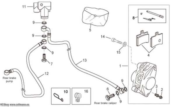 Aprilia Hinterradbremszange Atlantic 125