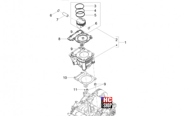 Aprilia RX 125 E5+ - Motor - Zylinder-Kolben