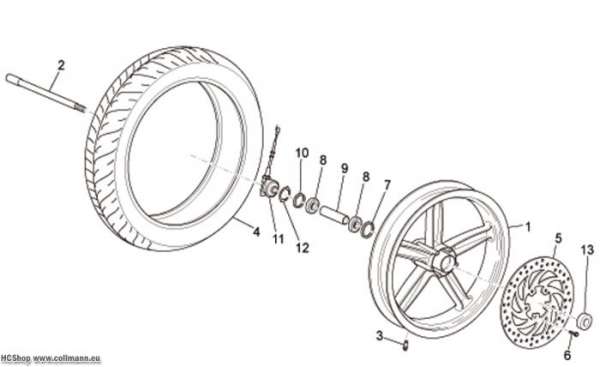 Aprilia Vorderrad Scarabeo IE Light 125/200
