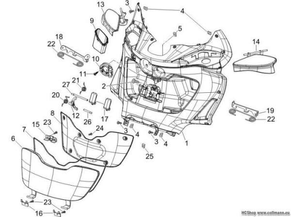 Piaggio Vorderes Handschuhfach - Schild X9 125 Evolution