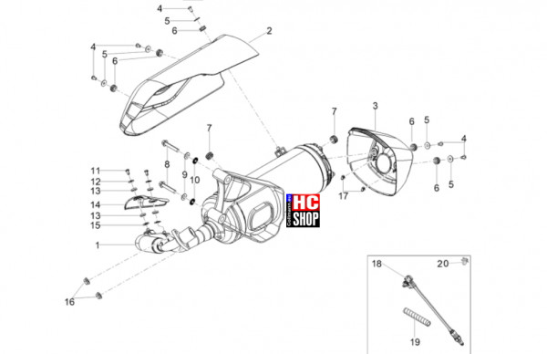 Aprilia SXR 50 E5+ - Motor - Auspufftopf