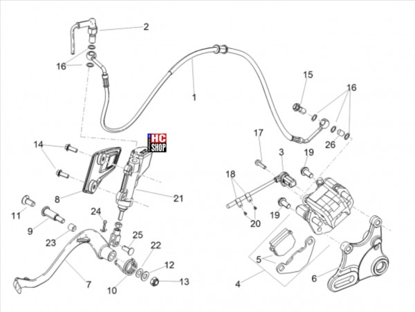 Aprilia RX 125 E5 - Fahrgestell - Bremsanlage Hinten