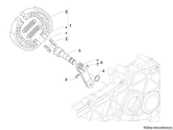 Vespa Hinterbremse - Bremsbackensatzen LX 50 2T