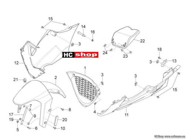 Aprilia RS4 50 SBK Vorderes Schutzblech-Stütze