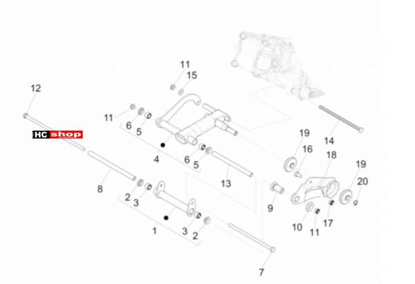 Piaggio MP3 300 LT Sport - Business Radaufhängungen Schwingarm