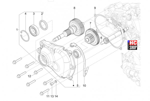 Piaggio MP3 310 HPE Sport E5+ - Motor - Einheit Getriebe