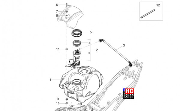 Aprilia Tuono 125 E5+ - Tank - Kraftstofftank
