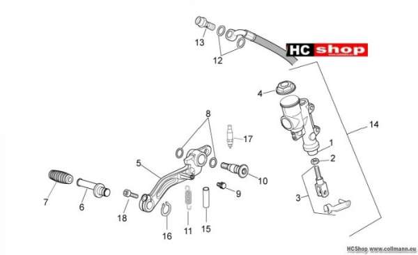 Aprilia Hinterradbremspumpe RSV4 Factory ABS