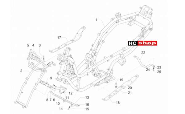 Piaggio MP3 300 LT Sport - Business Fahrgestell/Karosserie