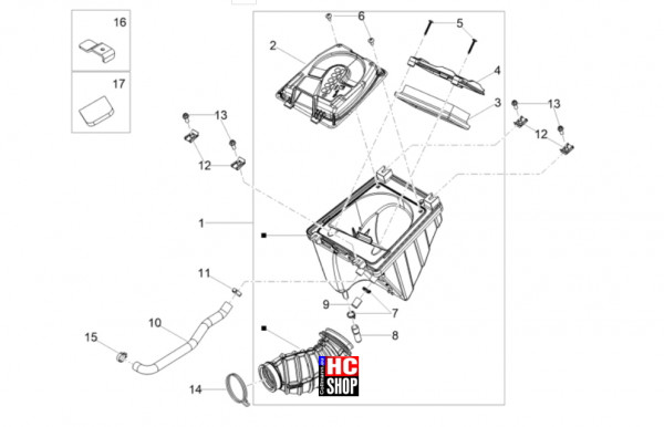 Aprilia RS 125 E5+ - Motor - Filtergehäuse