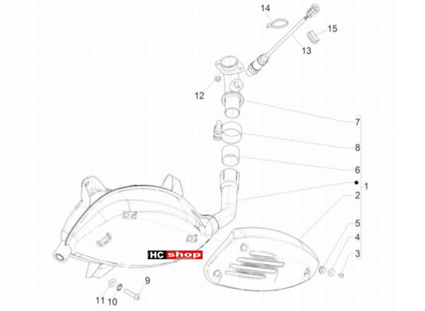 Vespa GTV 300 SEI GIORNI Motor Auspufftopf