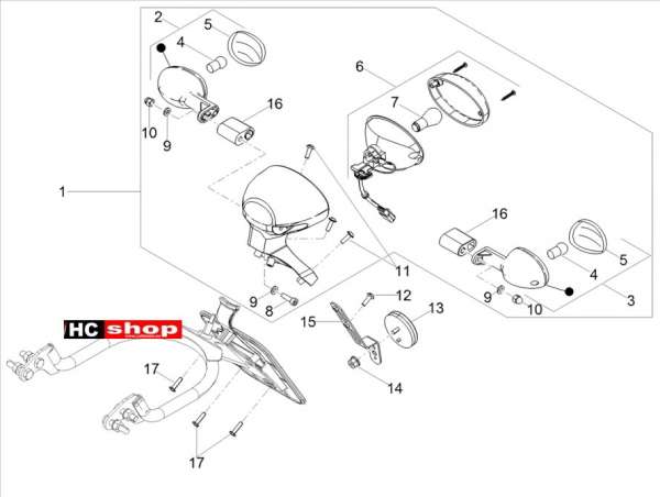 Moto Guzzi V7 III 750 ABS E4 - Lichter Hinten