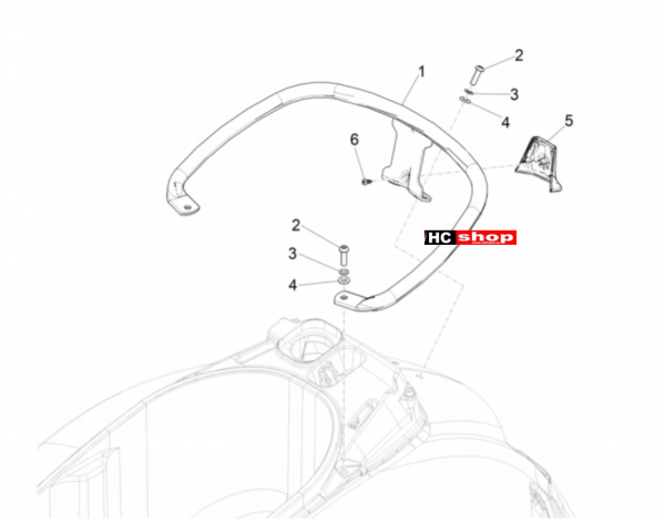 VESPA GTS 125 E4 ABS 4T SUPER Hinterer Gepäckträger