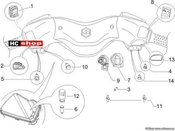 Piaggio Wechselschalter - Umschalter X8 200