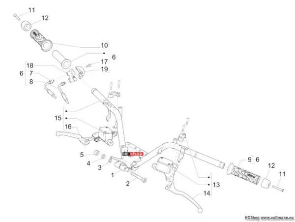 Piaggio MP3 Sport ABS 500 Lenker - Hauptbremszylinder