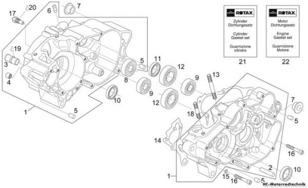 Aprilia Kurbelwellengehäuse RS 125