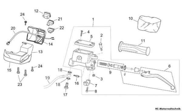 Aprilia Schaltungen links Atlantic 125/200/250