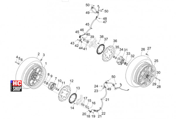 Piaggio MP3 310 HPE Sport E5+ - Radaufhängungen - Vorderrad