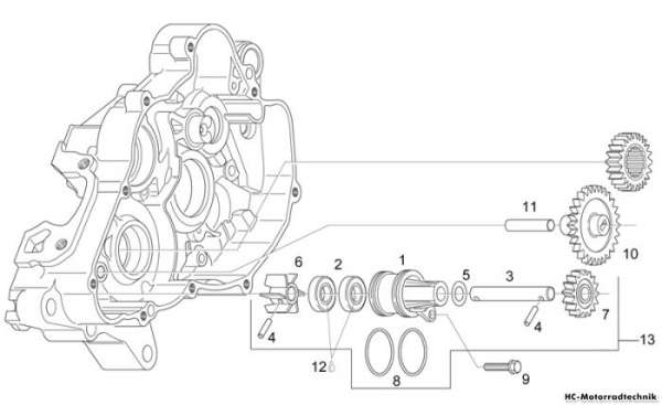 Aprilia Wasserpumpenritzel kplt. RS 125