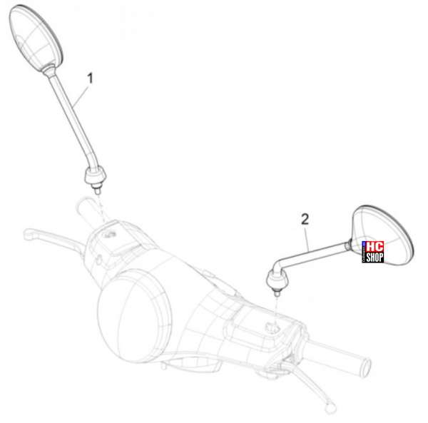 Vespa Rückspiegel LX 50 2T