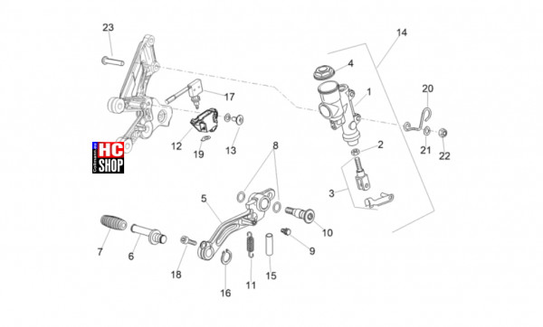 Aprilia Tuono V4 Factory 1100 E5 SE 09 SBK - Bremsanlage - Hinterradbremspumpe