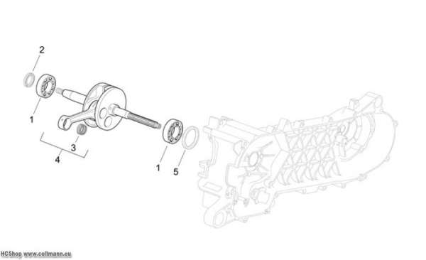 Aprilia Kurbelwelle Scarabeo 2T E2 eng.Piaggio 50