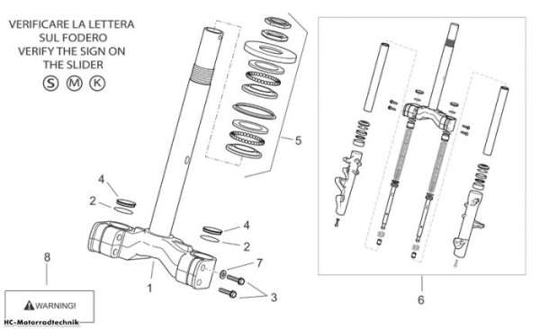 Aprilia Vorderradgabel I Atlantic Sprint 400/500