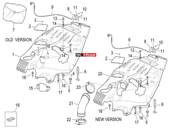 Aprilia Scarabeo E2 125-200 Rahmen Untersitzfach