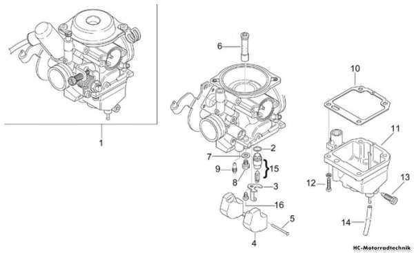 Aprilia Vergaser III Leonardo 125-150