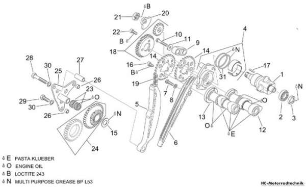 Aprilia Hint. Zylindersteuer RSV 1000