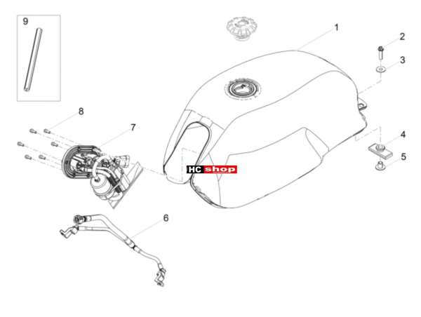 Moto Guzzi V7 III Rough 750 ABS E4 - Tank Kraftstofftank