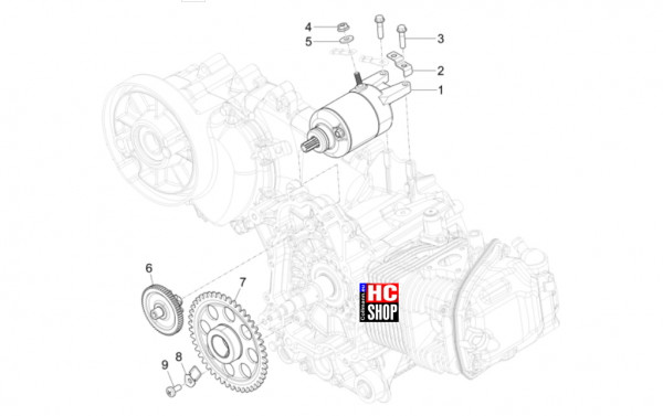 Vespa Sprint S 125 E5+ - Motor - Starter-Elektrischer Starter