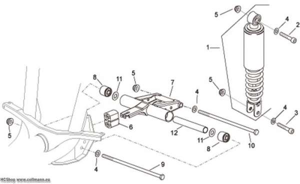 Aprilia H.radaufhängung Scarabeo 2T E2 eng.Piaggio 50
