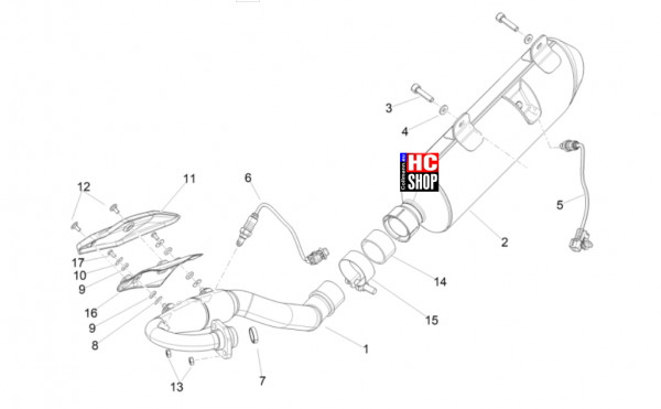 Aprilia RX 125 E5+ - Motor - Auspufftopf