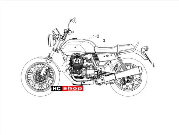 Moto Guzzi V7 III Anniversario 750 ABS E4 - Aufbau Deko
