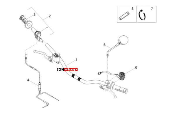 Derbi Senda 50 SM E4 Lenkstange Schaltungen