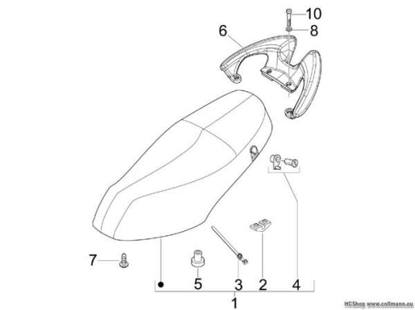 Piaggio Sitzbank/Sitzbänke - Werkzeugtasche Fly 50 4T