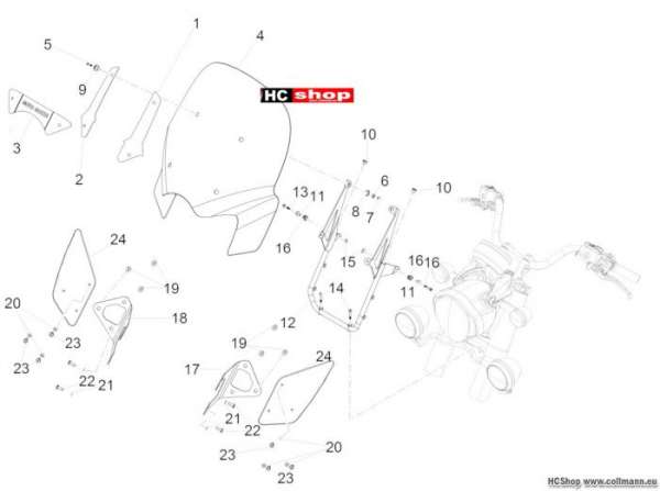 Moto Guzzi Cali 1400 SE Windschild / Windschutzscheibe