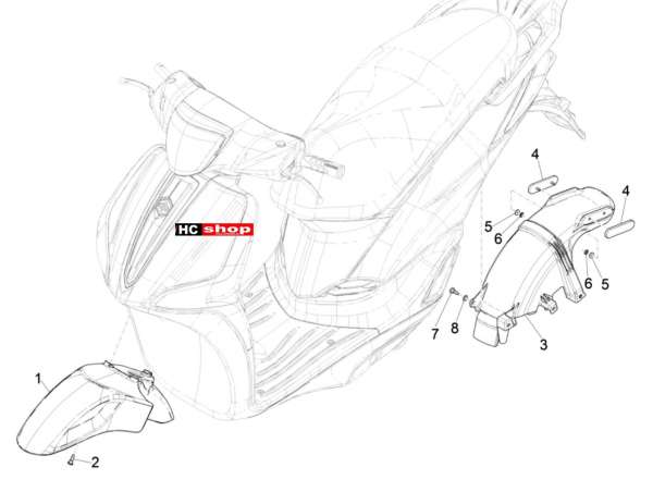 Piaggio Liberty 50 iGet Radgehäuse - Radkotflügel