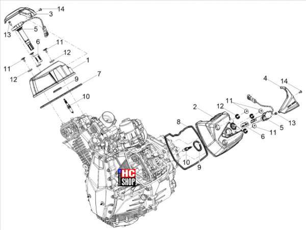 Moto Guzzi V100 Mandello S E5 Motor Zylinderkopfabdeckung