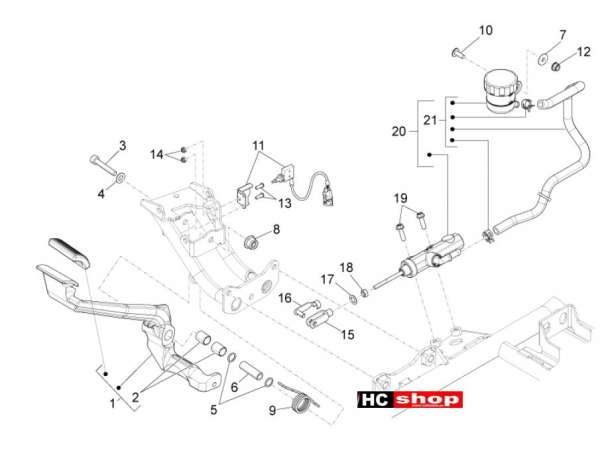 Moto Guzzi California 1400 Touring E4 - Hinterradbremspumpe