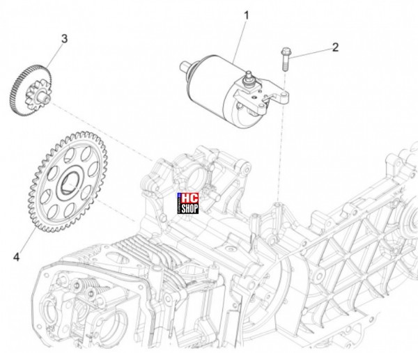 Vespa 946 125 E5 Motor - Anlasser