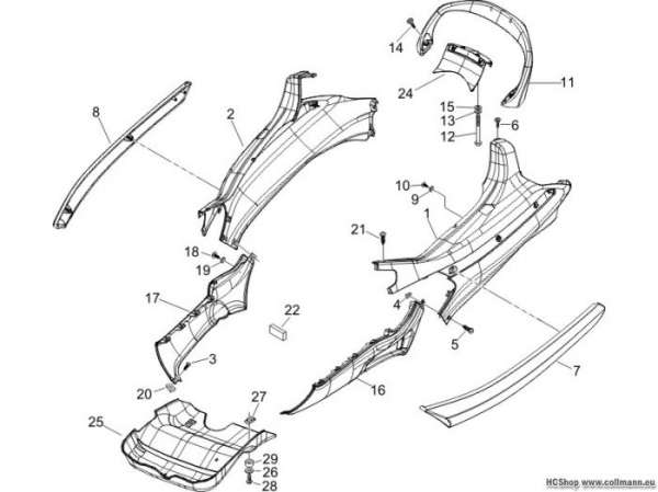 Piaggio Seitenabdeckung - Spoiler X8 125