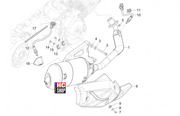 Piaggio Liberty 125 iget E5+ - Motor - Auspufftopf