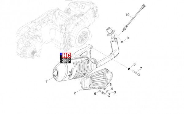 Vespa Primavera 50 TECH E5 - Motor - Auspufftopf