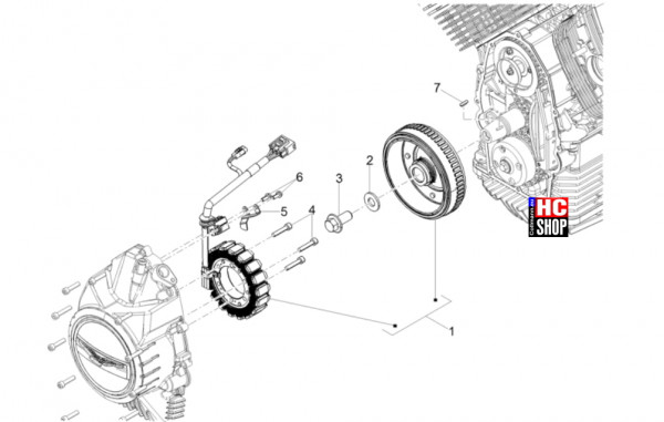 Moto Guzzi V7 Sport 850 E5+ - Motor - Schwungmagnetstarter-Zündung