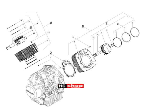 Moto Guzzi V7 III Anniversario 750 ABS E4 - Motor Zylinder Kolben