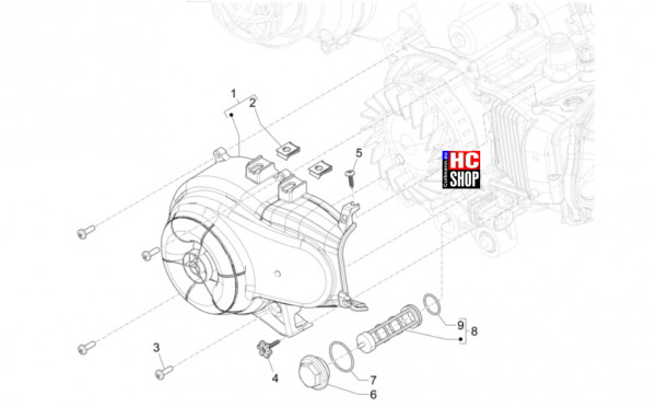 Vespa Primavera 50 TECH E5 - Motor - Schwungraddeckel-Ölfilter